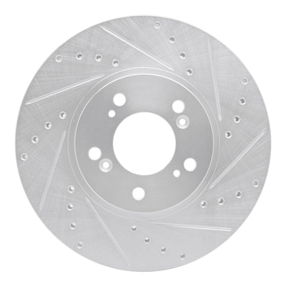 R1 Concepts R1 99-04 Acura RL Front Right Drilled & Slotted Silver Brake Rotor