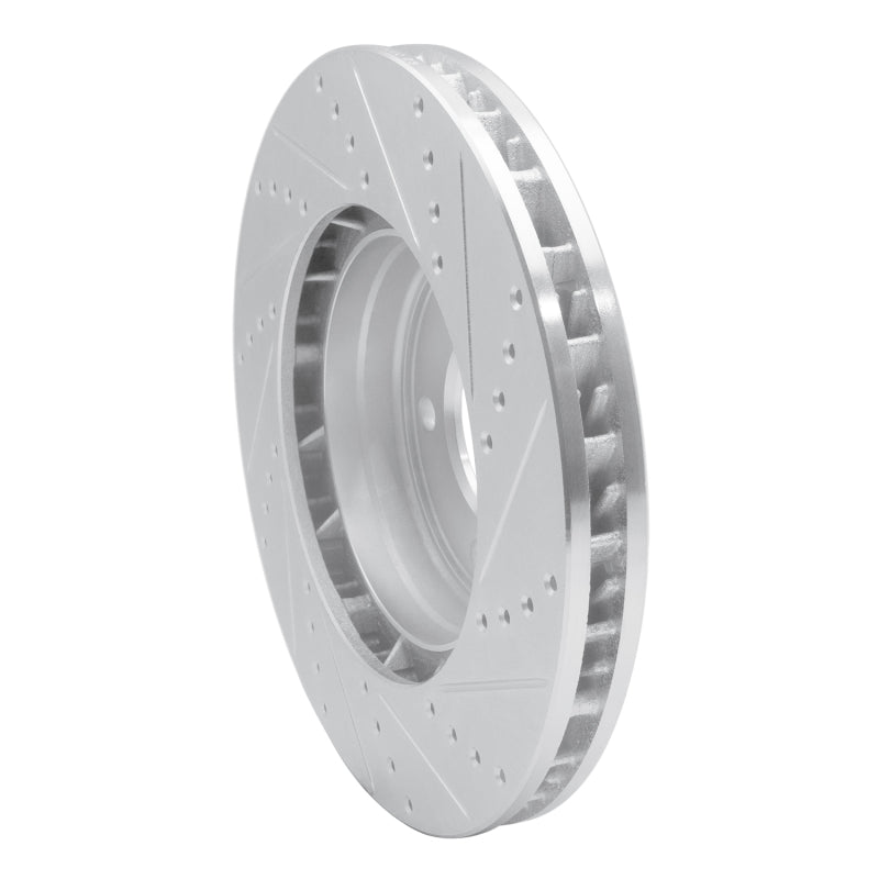 R1 Concepts R1 03-18 Porsche Cayenne Left Front Drilled & Slotted Silver Brake Rotor