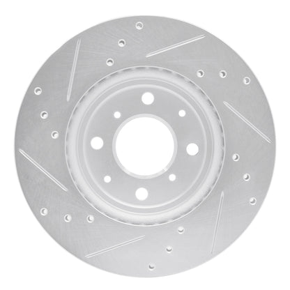 R1 Concepts R1 15-20 Honda Fit (Mexico) Front Right Drilled & Slotted Silver Brake Rotor