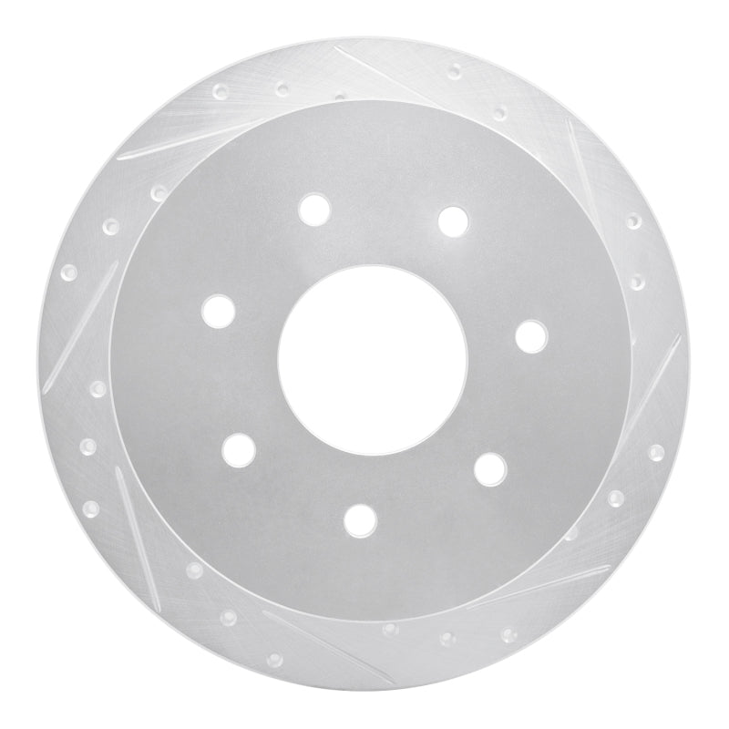 R1 Concepts R1 97-04 Ford F-150 RWD Rear Right Drilled & Slotted Silver Brake Rotor