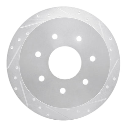 R1 Concepts R1 97-04 Ford F-150 RWD Rear Right Drilled & Slotted Silver Brake Rotor
