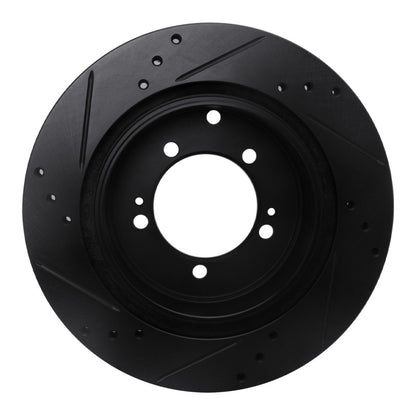 R1 Concepts R1 93-99 Dodge STEALTH Rear Right Drilled & Slotted Black Brake Rotor