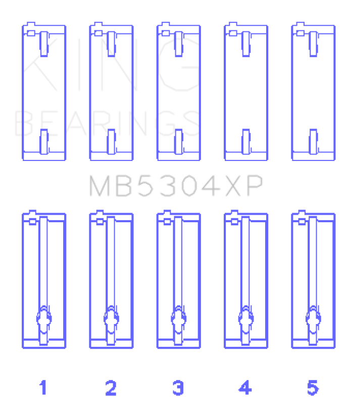 King Engine Bearings Mazda B6/B6-T/ZM/B3/B5 (Size +0.5) Main Bearing Set