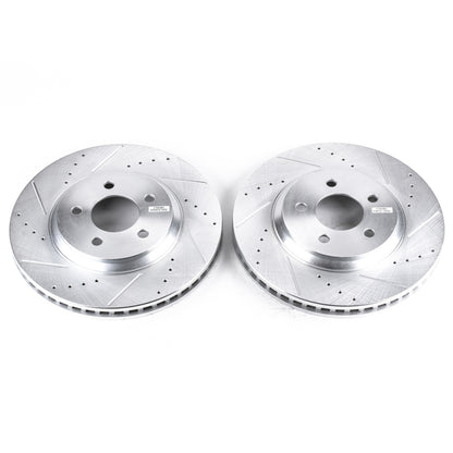 PowerStop Power Stop 05-14 Ford Mustang Front Evolution Drilled & Slotted Rotors - Pair