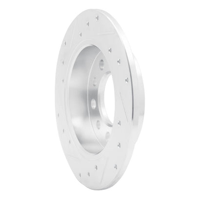 R1 Concepts R1 03-08 Hyundai TIBURON Rear Right Drilled & Slotted Silver Brake Rotor