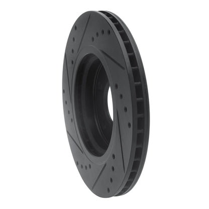R1 Concepts R1 14-23 Nissan Rogue Front Right Drilled & Slotted Black Brake Rotor