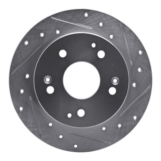 R1 Concepts R1 97-01 Acura Integra Rear Right Drilled & Slotted Silver Brake Rotor