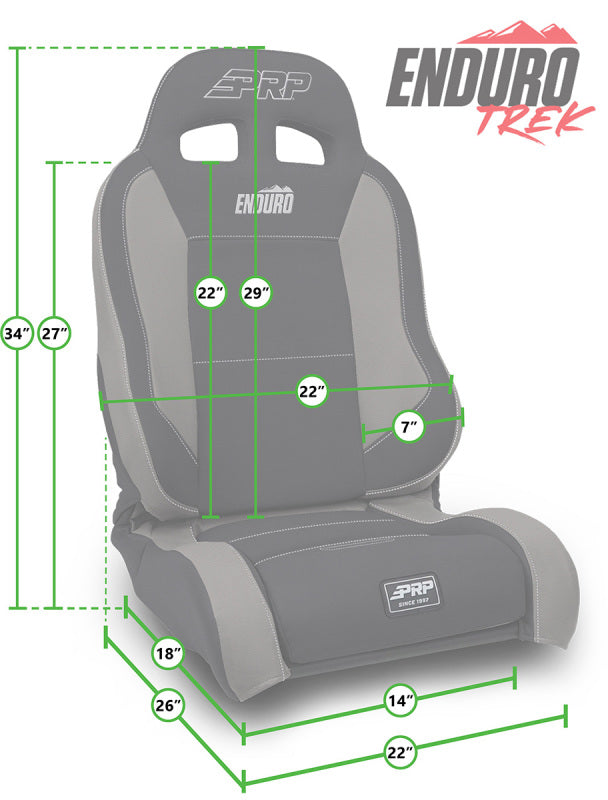 PRP Seats PRP 97-02 Jeep Wrangler TJ Enduro Elite Suspension Seat (Pair) - Trek Edition - Gray