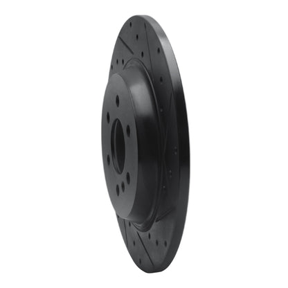 R1 Concepts R1 11-15 VPG MV-1 Rear Right Drilled & Slotted Black Brake Rotor