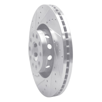 R1 Concepts R1 00-03 Audi A8 Front Left Drilled & Slotted Silver Brake Rotor