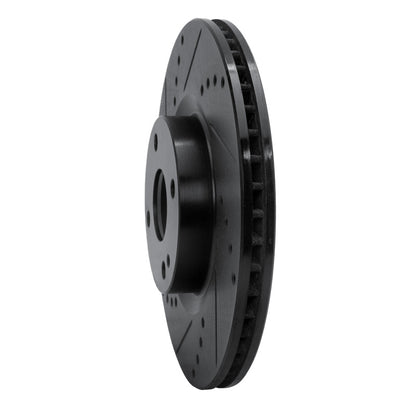 R1 Concepts R1 16-25 Fiat 124 Spider Front Left Drilled & Slotted Black Brake Rotor