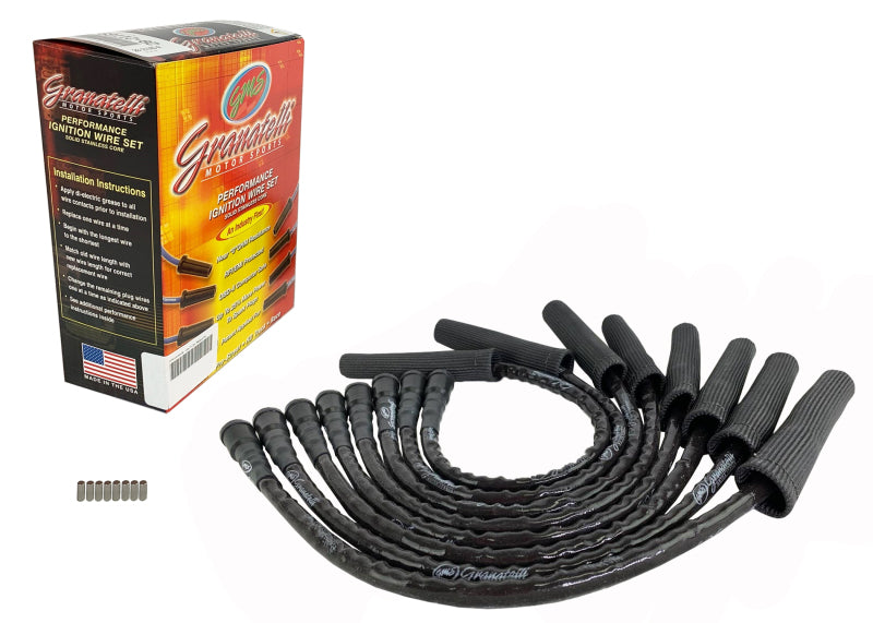 Granatelli Motor Sports Granatelli 10-14 Ford 6.2L Perf Wire Set w/Inserts/Black Hi-Temp Jacket/Black Fire Sleeve