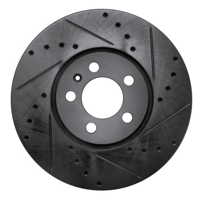 R1 Concepts R1 96-98 Volkswagen Jetta Sedan Front Right Drilled & Slotted Black Brake Rotor