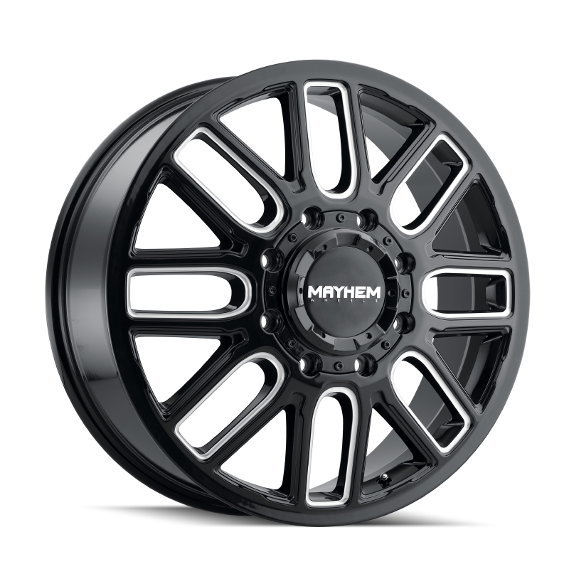 Mayhem 8107D Cogent Dually 20x8.25 / 8x200 BP / -192mm Offset / 142mm Hub Blk w/ Milled Spokes Wheel