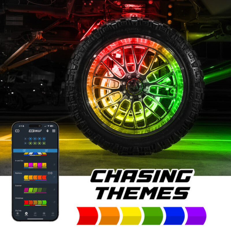 XKGLOW XK Glow XKmax 16.5in LED Ultra 3-Row Wheel Ring Light Kit w/ RGBW Color Chasing