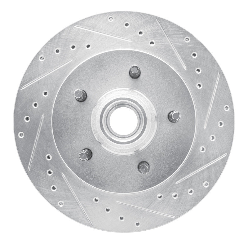 R1 Concepts R1 99-04 Ford Expedition Front Right Drilled & Slotted Silver Brake Rotor