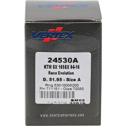 Vertex Pistons Vertex Piston 04-11 KTM 105 SX 105cc Cast Race Evolution Stroker Piston Kit 112cc 15mm