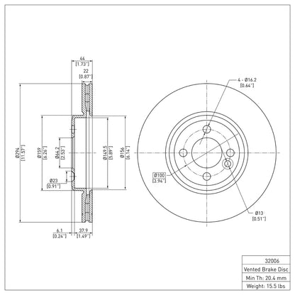 DFC 07-15 Mini Cooper (Excl Clubman) Front Brake Rotor