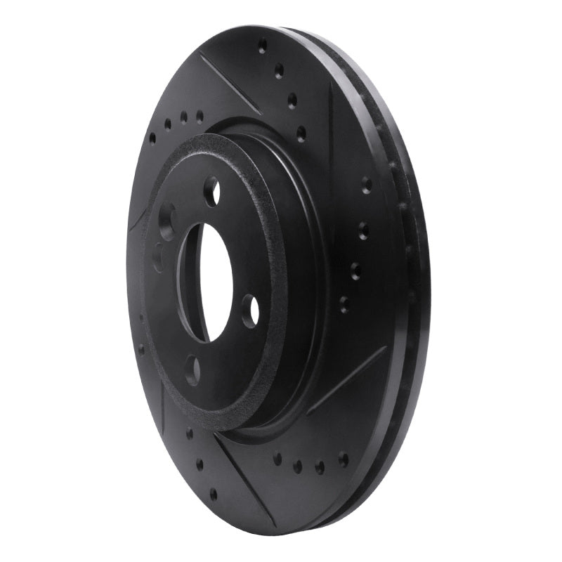 R1 Concepts R1 02-08 Mini Cooper (Excl Clubman) Front Right Drilled & Slotted Black Brake Rotor