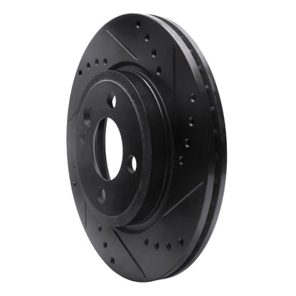 R1 Concepts R1 02-08 Mini Cooper (Excl Clubman) Front Right Drilled & Slotted Black Brake Rotor