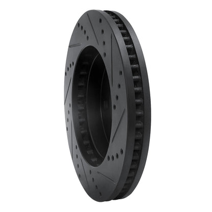 R1 Concepts R1 98-99 Cadillac DEVILLE Front Left Drilled & Slotted Black Brake Rotor