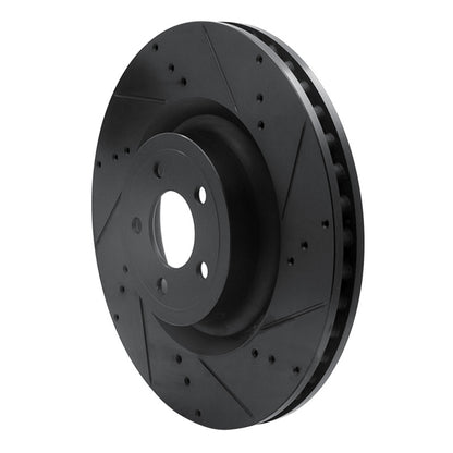 R1 Concepts R1 15-23 Ford Mustang Front Right Drilled & Slotted Black Brake Rotor