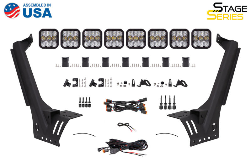 Diode Dynamics Jeep JL SS5 Sport CrossLink Windshield - Yellow Combo Lightbar Kit