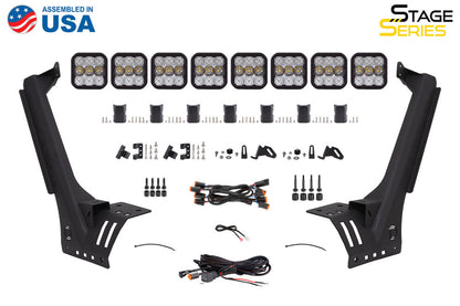 Diode Dynamics Jeep JL SS5 Pro CrossLink Windshield - White Combo Lightbar Kit