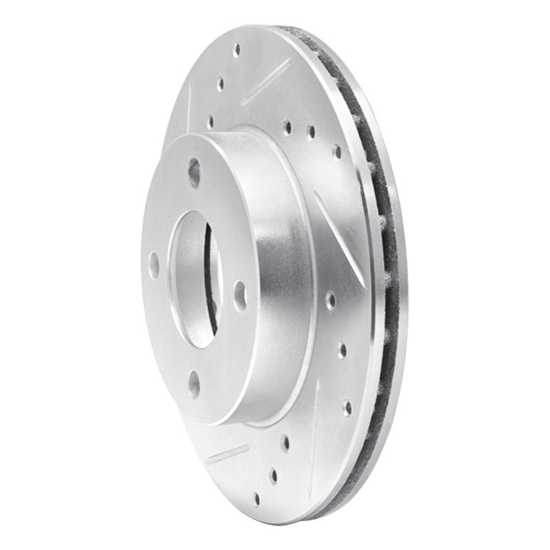 R1 Concepts R1 92-00 Dodge COLT Front Left Drilled & Slotted Silver Brake Rotor