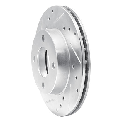 R1 Concepts R1 92-00 Dodge COLT Front Left Drilled & Slotted Silver Brake Rotor