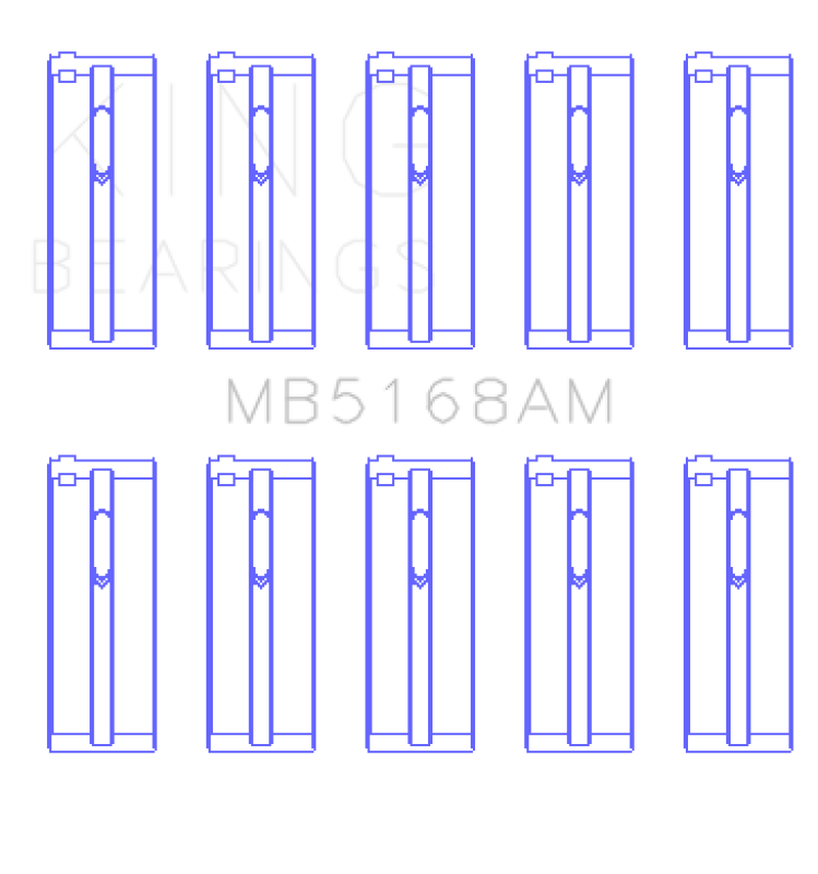 King Engine Bearings King Acura F22B1 / Honda F22A1/F22A6/F22B1/F22B2/F22B6 0.25 Oversized Main Bearing Set