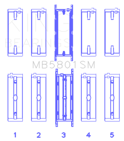 King Engine Bearings BMW N63/S63 Crankshaft Main Bearing Set - Size +0.25mm