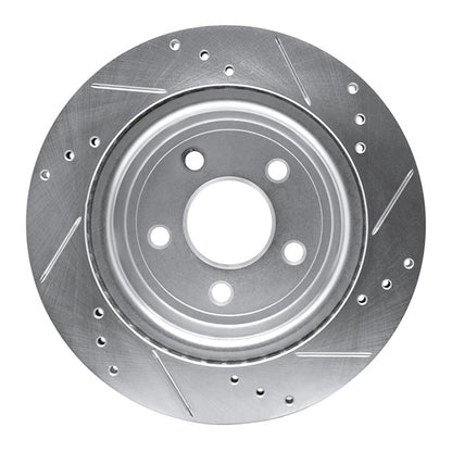 R1 Concepts R1 08-10 Chevrolet COBALT Rear Left Drilled & Slotted Silver Brake Rotor