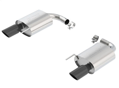 Borla S-Type Rear Section 15-17 Ford Mustang GT 5.0L V8 MT/AT 2.5in pipe 4in tip (Black Chrome)
