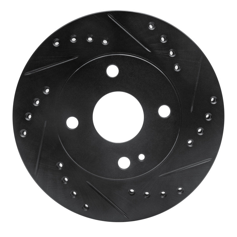 R1 Concepts R1 90-01 Ford Escort Front Right Drilled & Slotted Black Brake Rotor