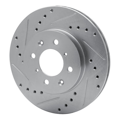 R1 Concepts R1 85-87 Mitsubishi Galant Front Left Drilled & Slotted Silver Brake Rotor
