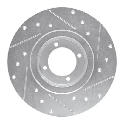 R1 Concepts R1 62-80 MG MGB Front Left Drilled & Slotted Silver Brake Rotor