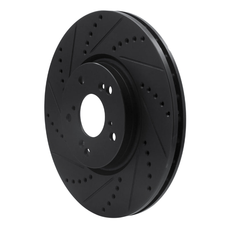 R1 Concepts R1 04-08 Acura TL Front Left Drilled & Slotted Black Brake Rotor