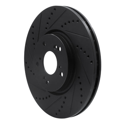 R1 Concepts R1 04-08 Acura TL Front Left Drilled & Slotted Black Brake Rotor