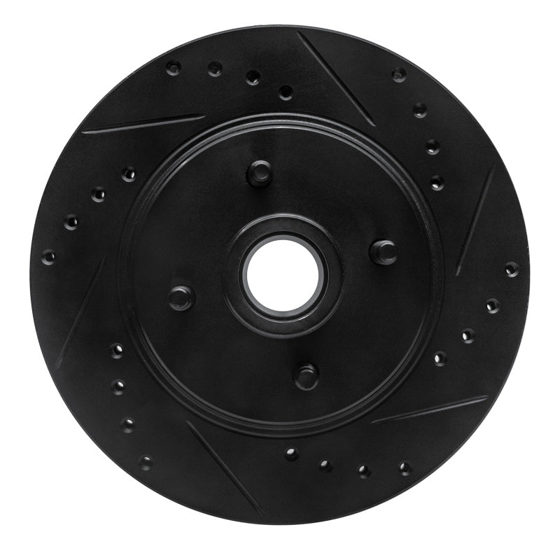 R1 Concepts R1 87-88 Ford Thunderbird Front Right Drilled & Slotted Black Brake Rotor