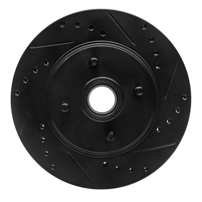 R1 Concepts R1 87-88 Ford Thunderbird Front Right Drilled & Slotted Black Brake Rotor