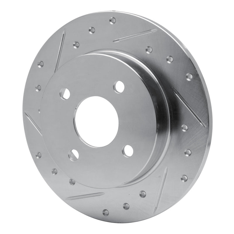 R1 Concepts R1 91-98 Saturn SW1 Rear Left Drilled & Slotted Silver Brake Rotor
