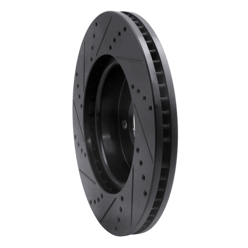 R1 Concepts R1 05-07 Land Rover LR3 Front Right Drilled & Slotted Black Brake Rotor