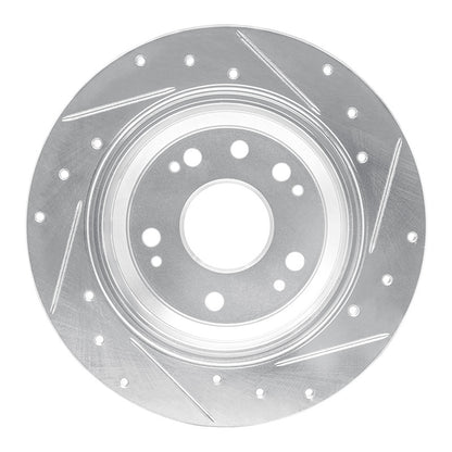 R1 Concepts R1 02-04 Acura RL Rear Left Drilled & Slotted Silver Brake Rotor