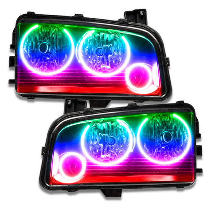 ORACLE Lighting Oracle Dodge Charger 05-10 Triple Ring Halo Kit - ColorSHIFT w/o Controller