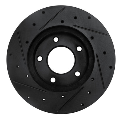 R1 Concepts R1 92-03 Mazda 626 Front Right Drilled & Slotted Black Brake Rotor