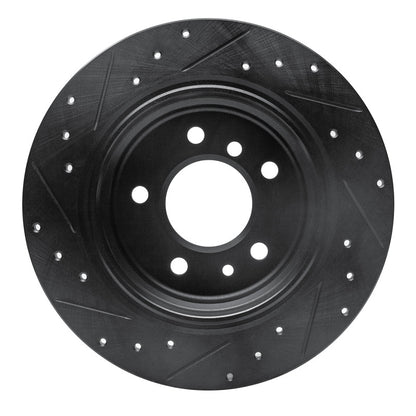 R1 Concepts R1 89-95 BMW 525I (USA/Canada) Rear Right Drilled & Slotted Black Brake Rotor