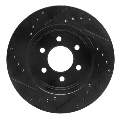 R1 Concepts R1 97-02 Dodge Dakota 4WD Front Right Drilled & Slotted Black Brake Rotor
