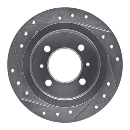 R1 Concepts R1 91-06 Nissan 200SX Rear Right Drilled & Slotted Silver Brake Rotor