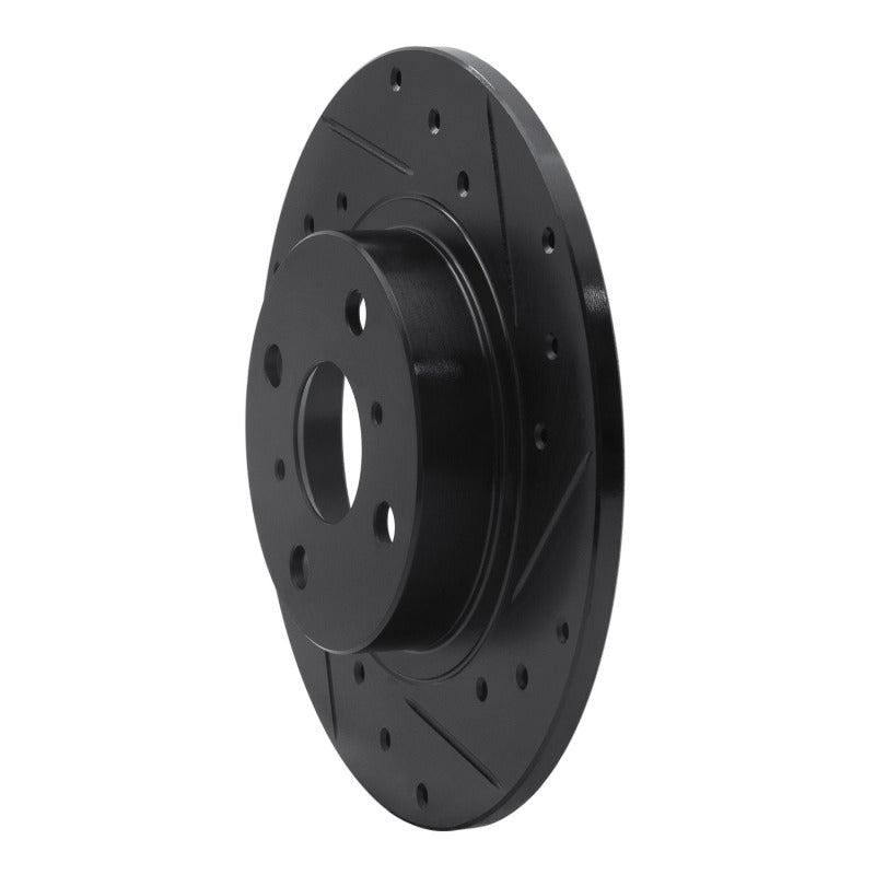 R1 Concepts R1 87-89 Toyota MR2 Rear Right Drilled & Slotted Black Brake Rotor